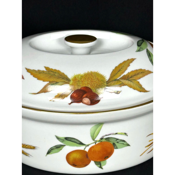 Royal Worcester EVESHAM Gold 2.5 QT Casserole with Lid England Vintage Retired - Picture 5 of 16